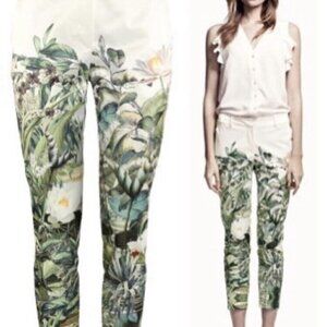 FINAL SALE H&M Conscious Collection Botanical Print Satin Pants Size 4?